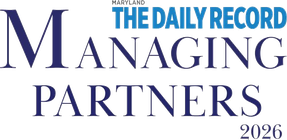 The Daily Record Managing Partners Award 2026 official logo — Maryland legal leadership recognition